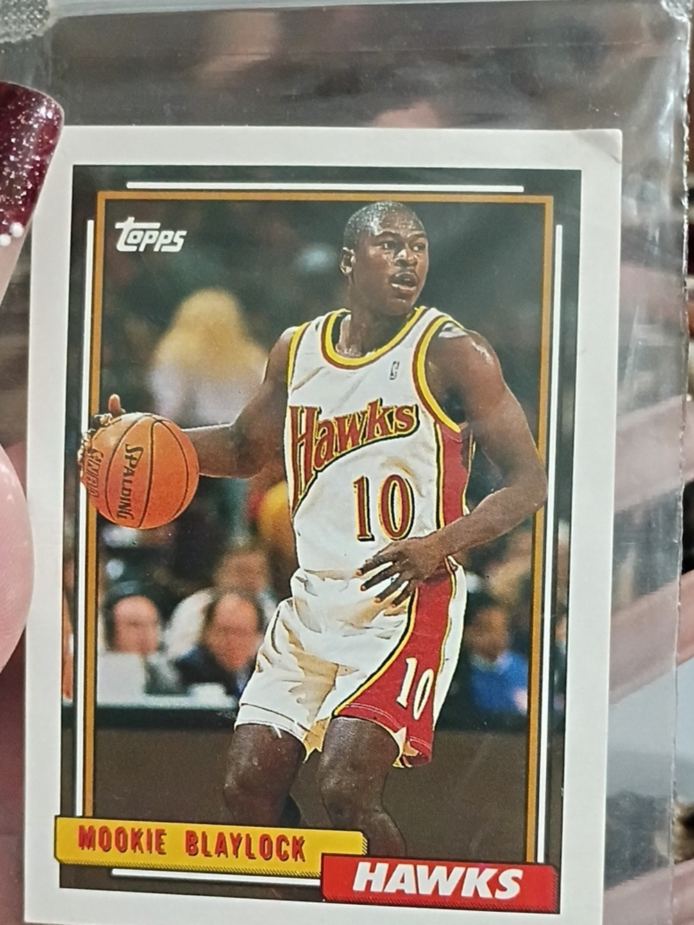 Topps White/Red/Gold Hawks Basketball Card